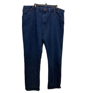 Wrangler Men's Dark Wash Denim Jeans Size 44x34 Straight Leg Casual Workwear